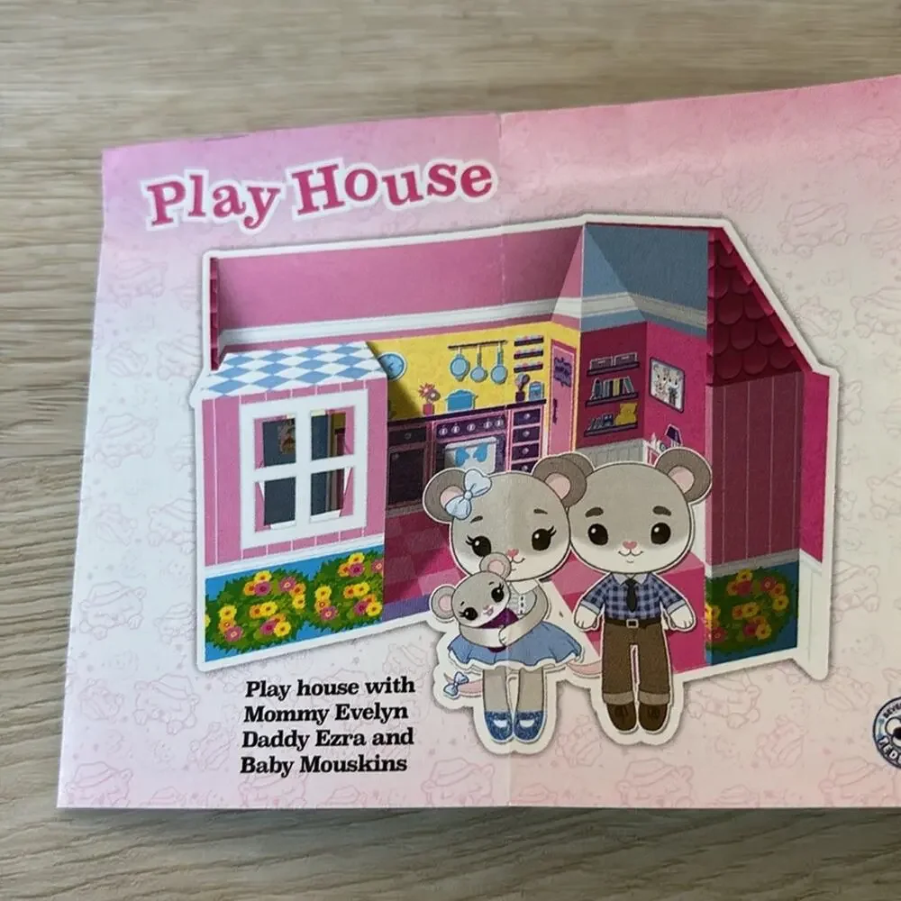 Tiny Tukins play house and crib set with family and extra family & wardrobe nwot